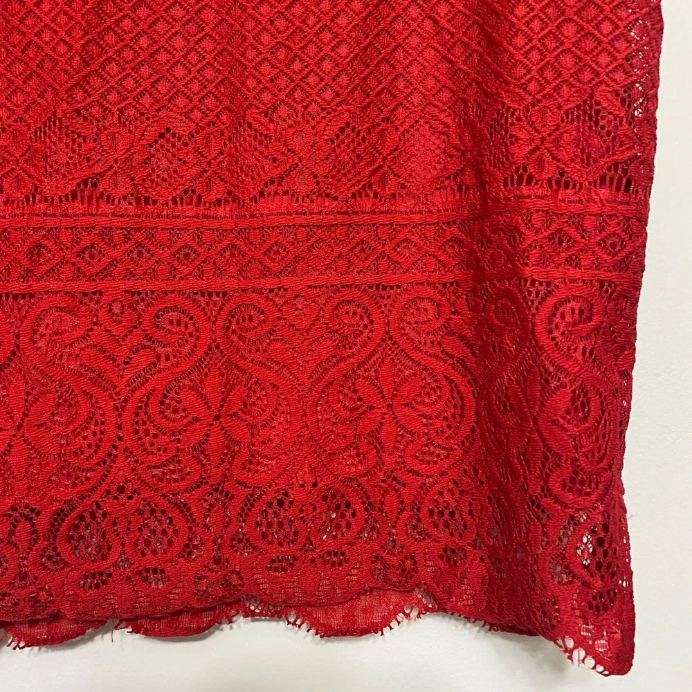 Bebe red lace skirt/crop top 2 piece set size XS - Picture 17 of 17